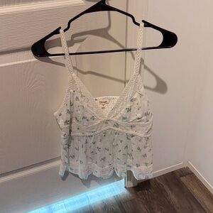 Floral Lace Trim Women's Top